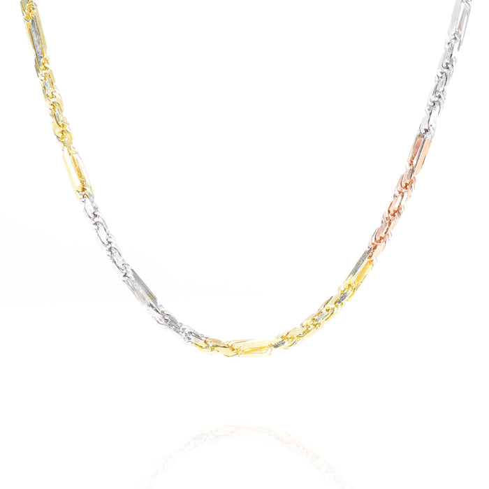 14KT Tri-Tone Solid Milano Gold Chain image
