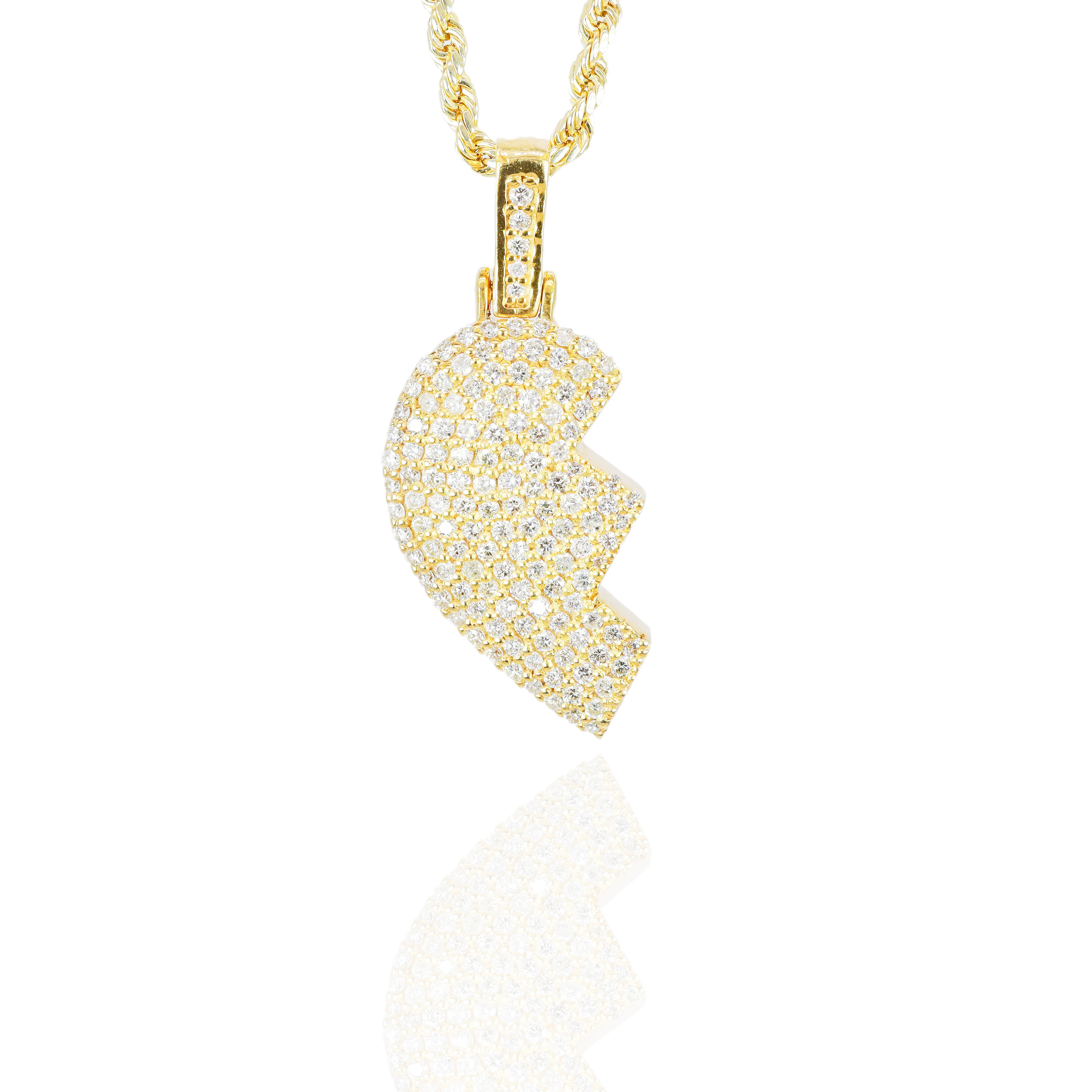 Half Broken Heart Diamond Pendant