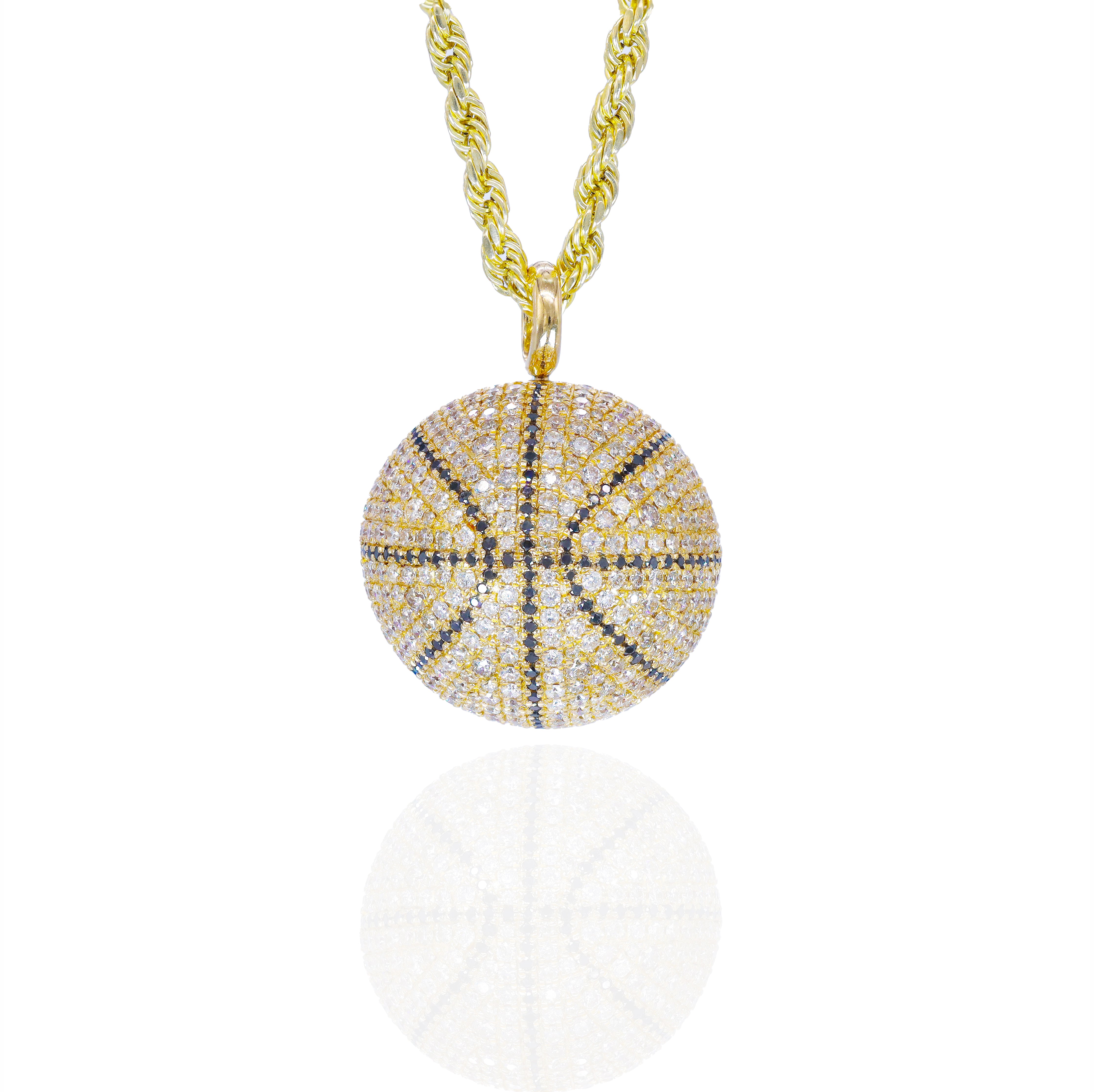 Spinning Basketball Diamond Pendant