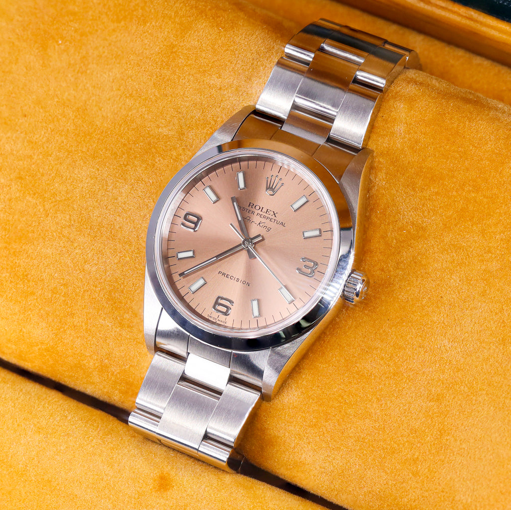Rolex 14000 Air King 34mm Salmon Dial