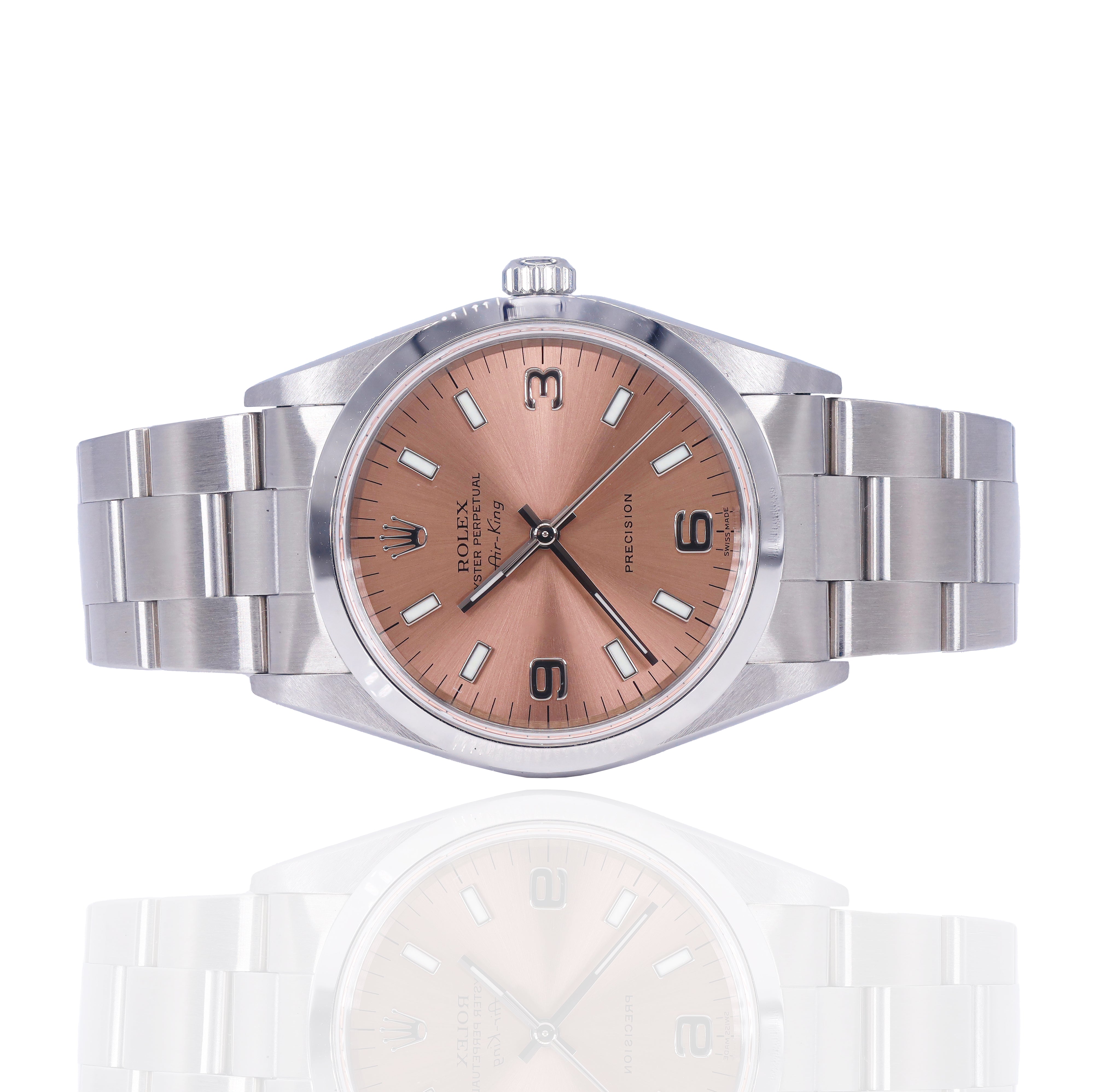 Rolex 14000 Air King 34mm Salmon Dial