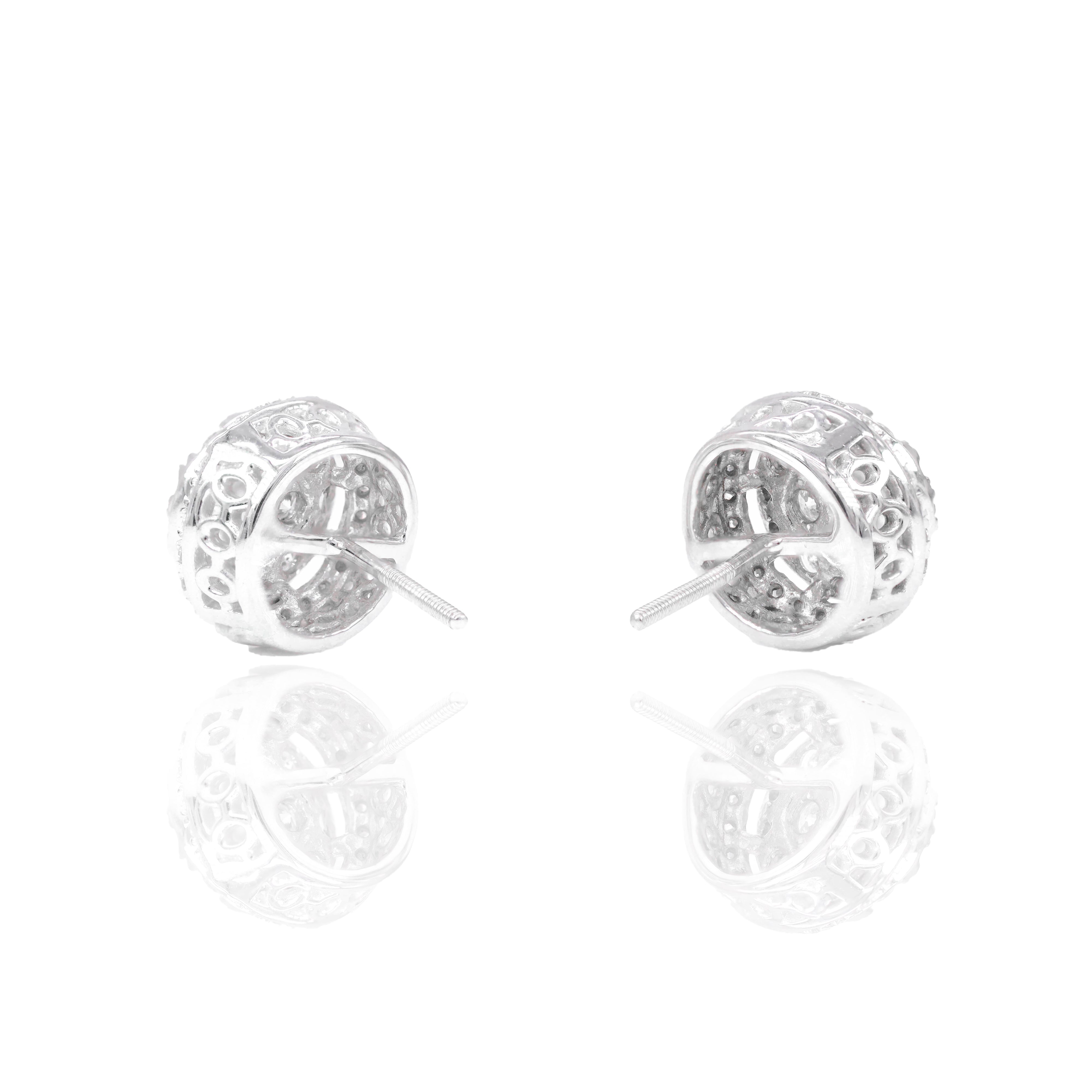 Elevated Center Round Diamond Earrings